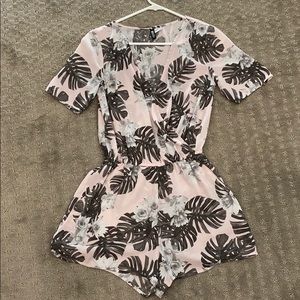 Light pink palm romper